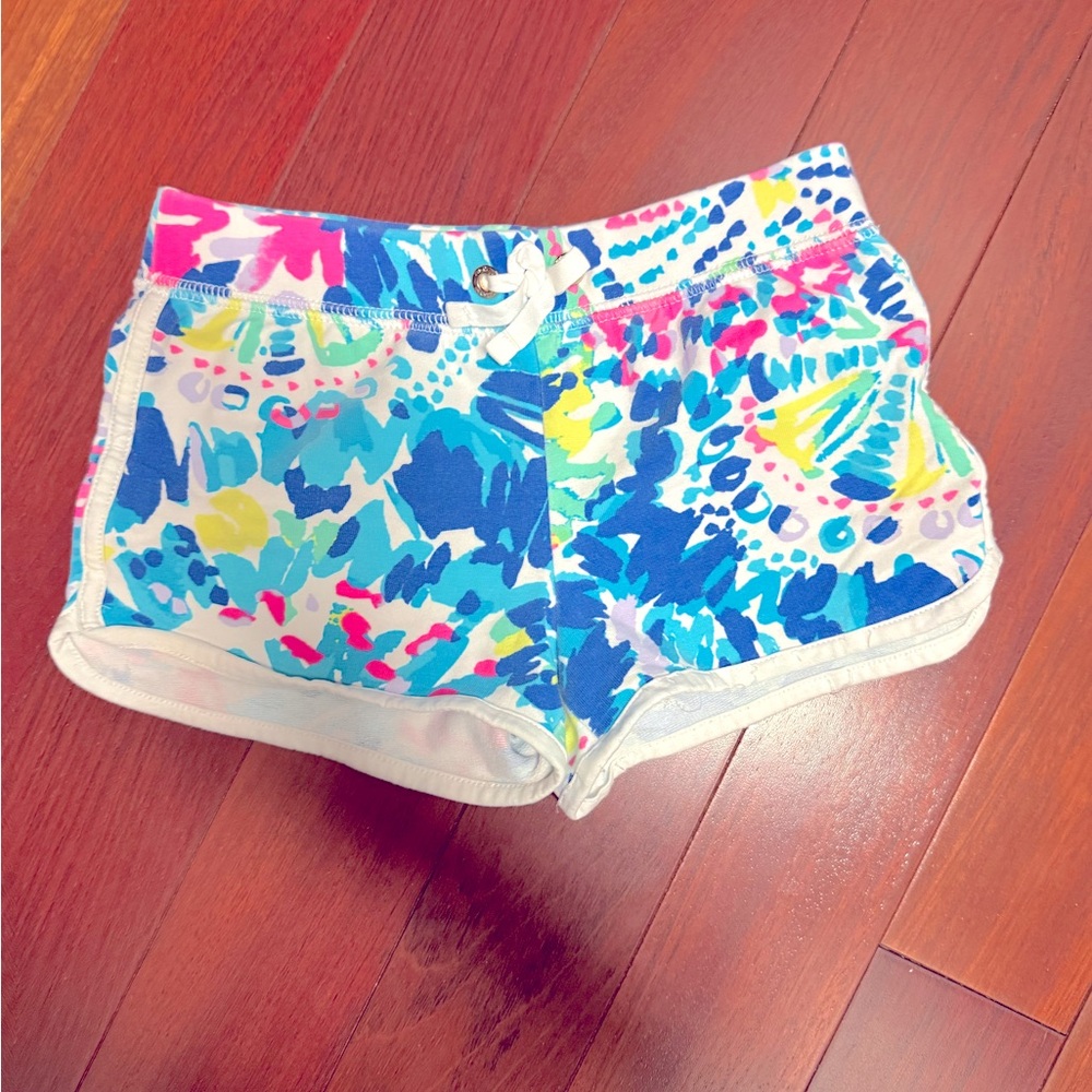 Lilly Pulitzer Blue and Pink Athletic Shorts Sz Small 4-5
